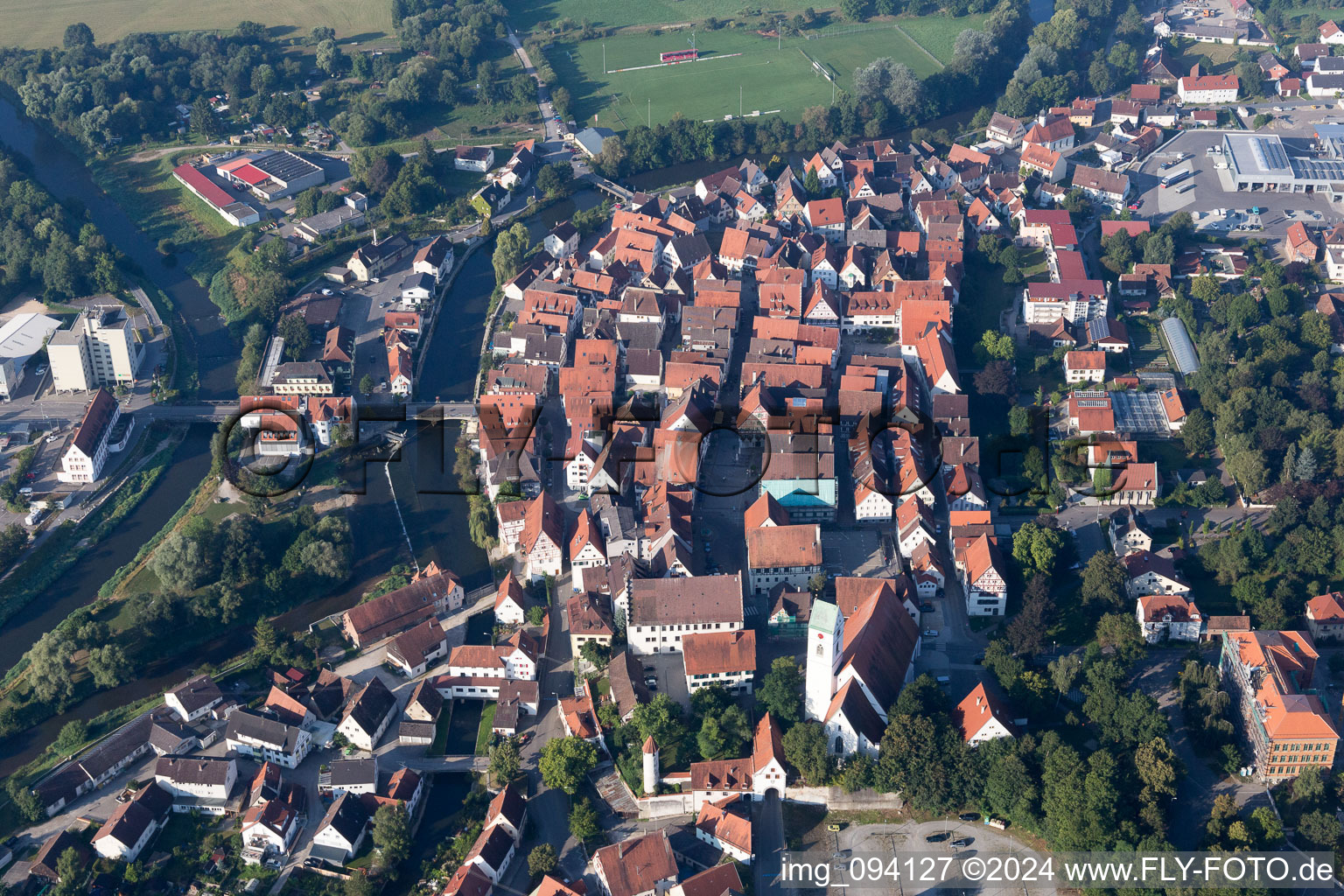 Riedlingen in the state Baden-Wuerttemberg, Germany from above