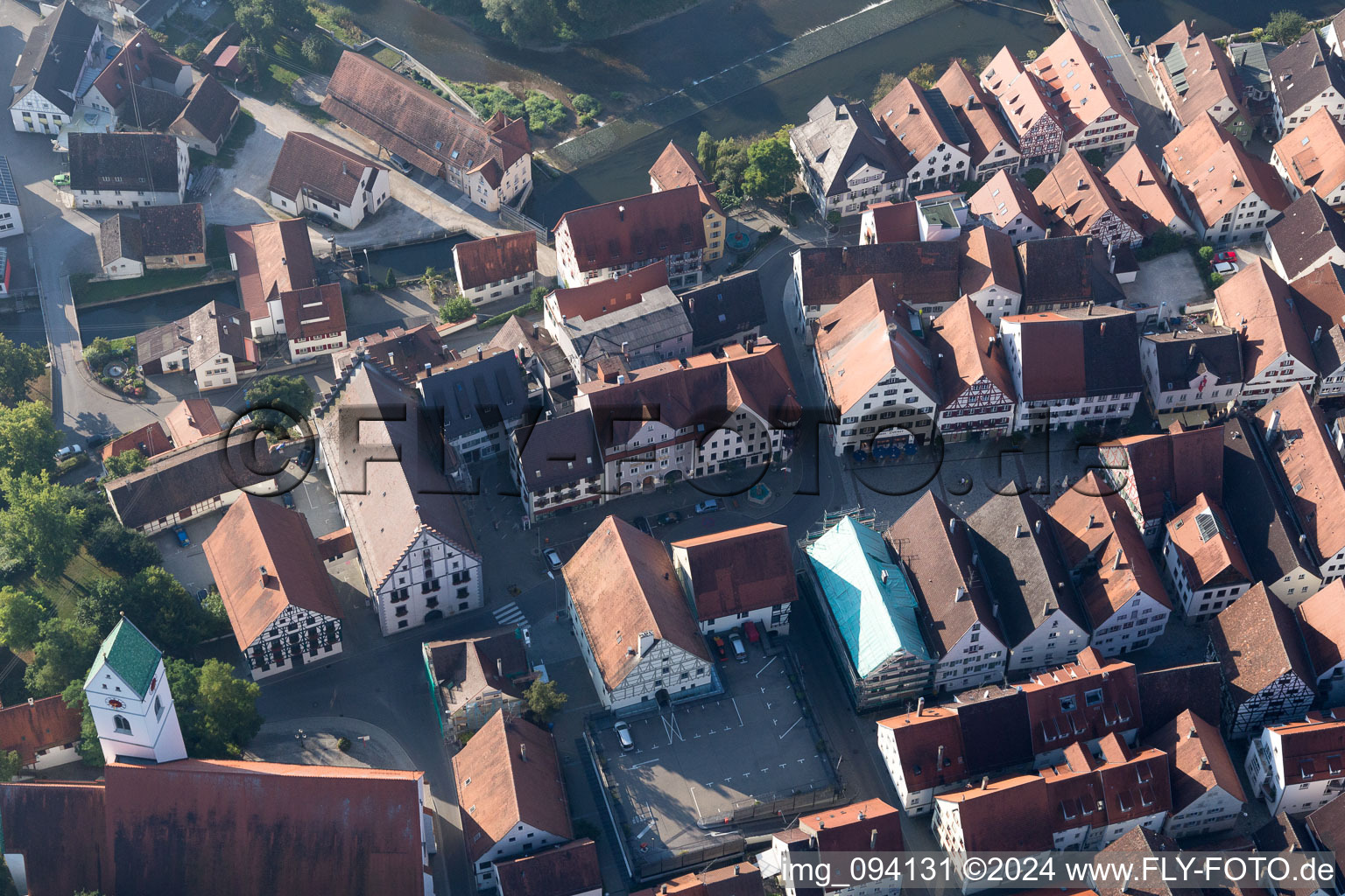 Riedlingen in the state Baden-Wuerttemberg, Germany seen from above