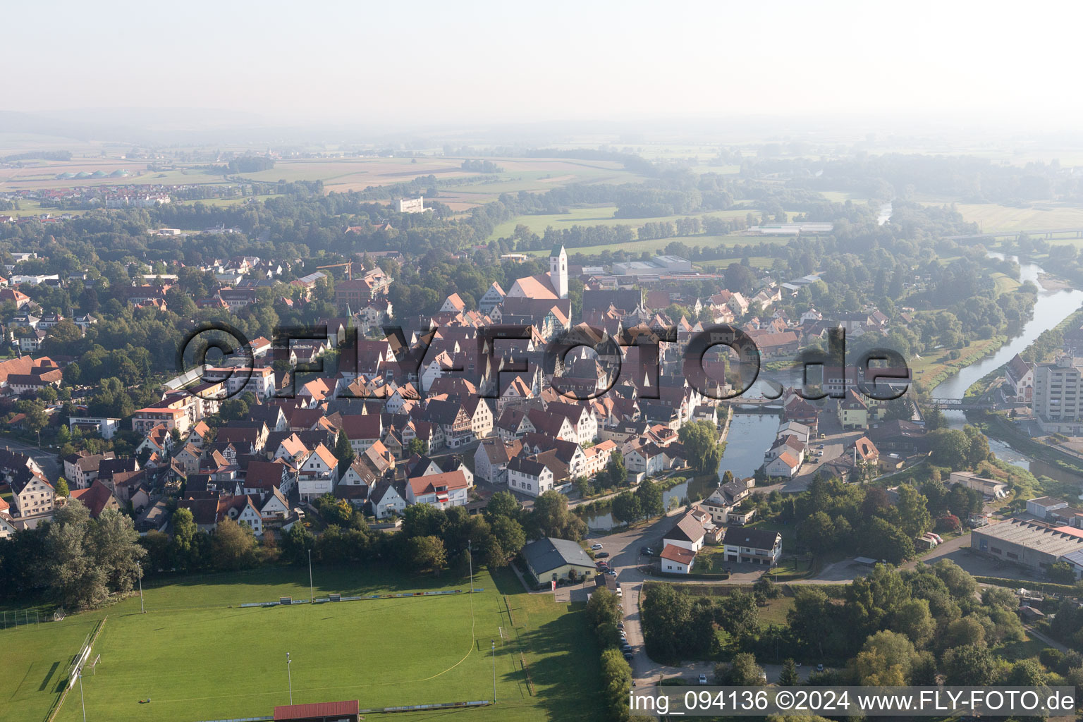 Bird's eye view of Riedlingen in the state Baden-Wuerttemberg, Germany