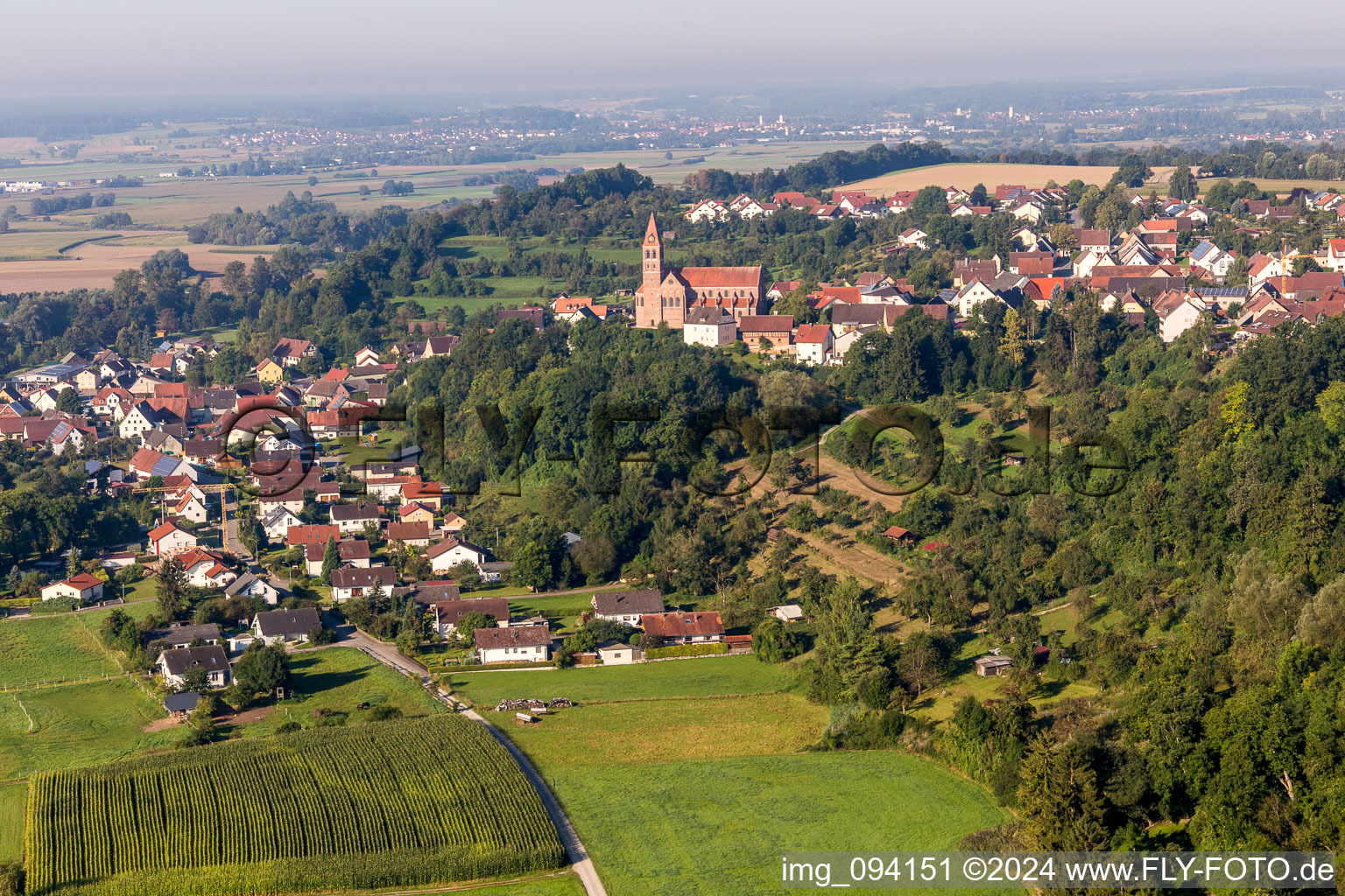 Village above the Danube in the district Hundersingen in Herbertingen in the state Baden-Wuerttemberg, Germany