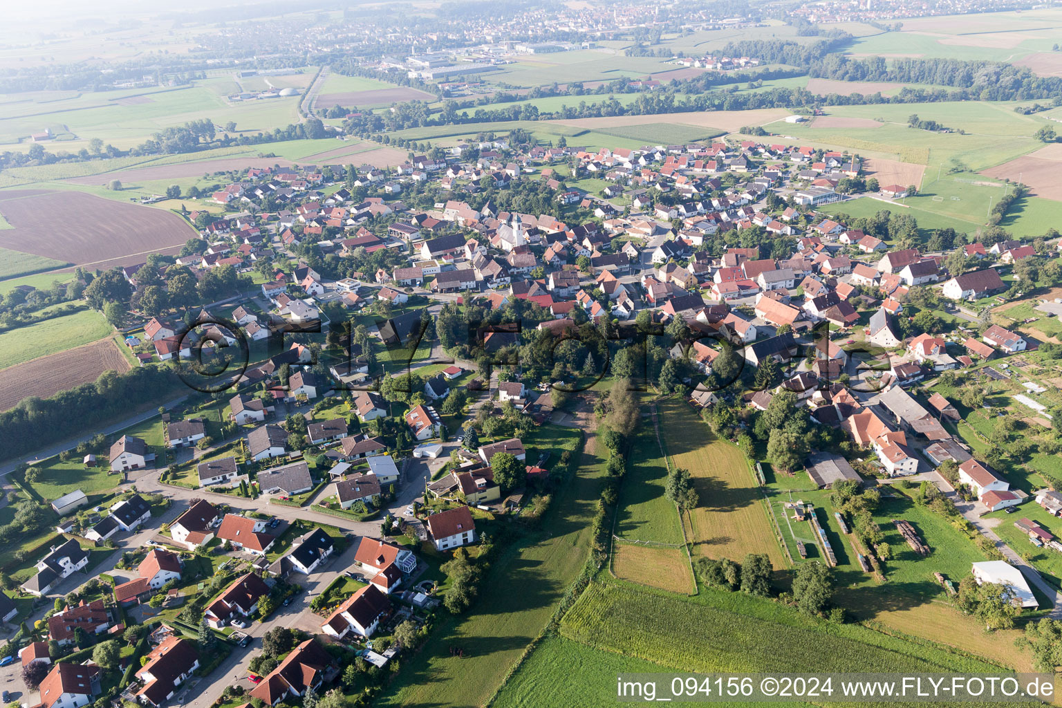 Aerial view of Blochingen in the state Baden-Wuerttemberg, Germany