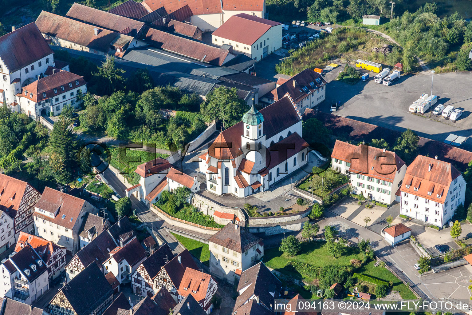 Church building St. Nikolaus Kirche in Scheer in the state Baden-Wurttemberg, Germany