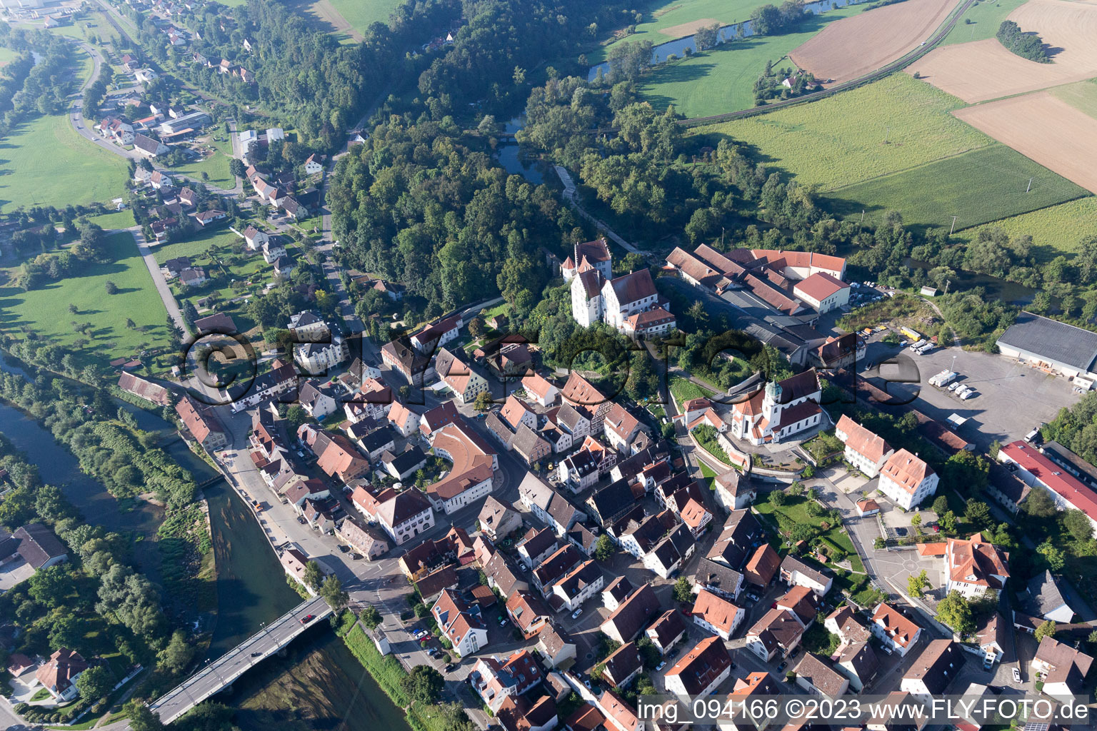 Aerial photograpy of Scheer in the state Baden-Wuerttemberg, Germany