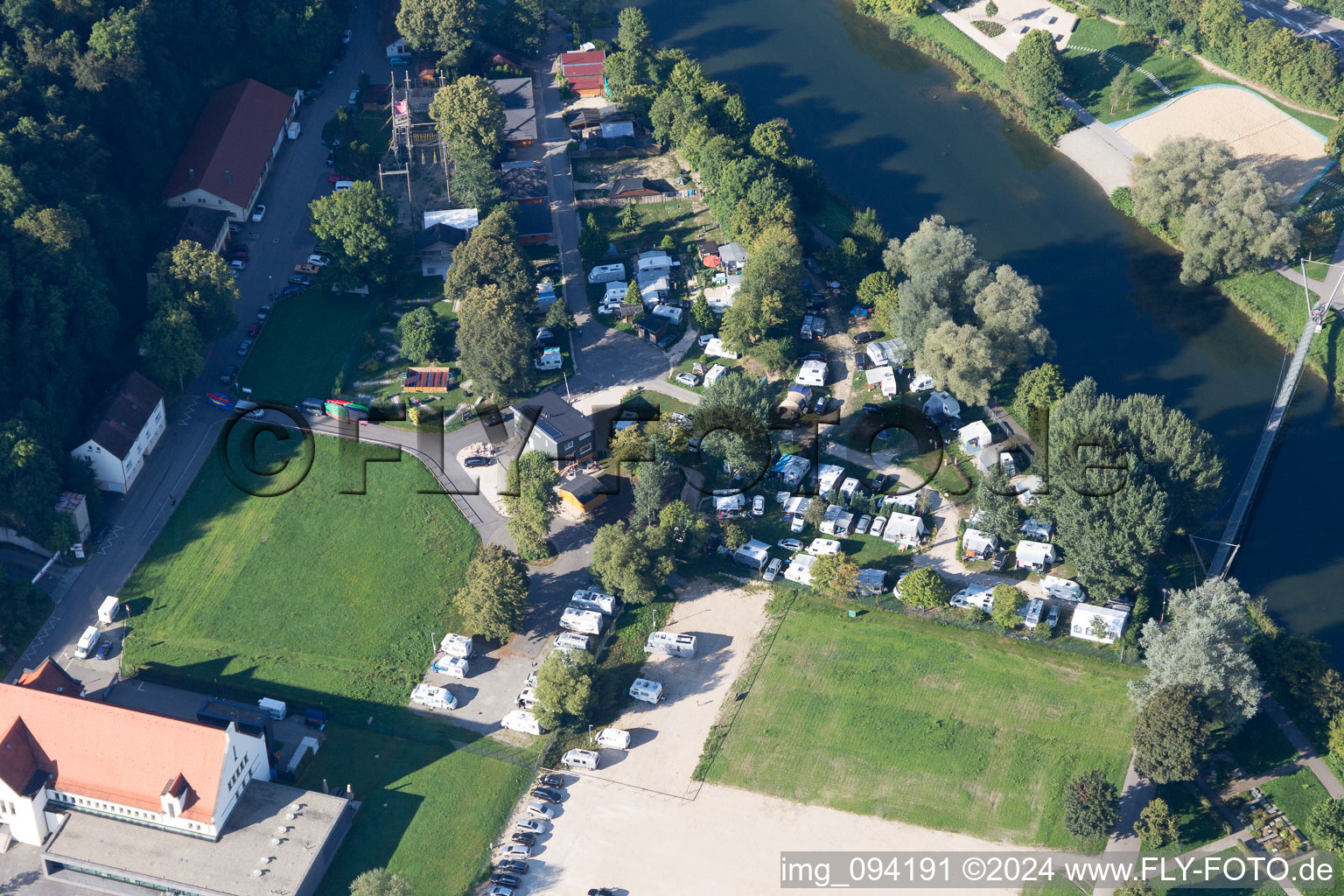 Sigmaringen in the state Baden-Wuerttemberg, Germany seen from above