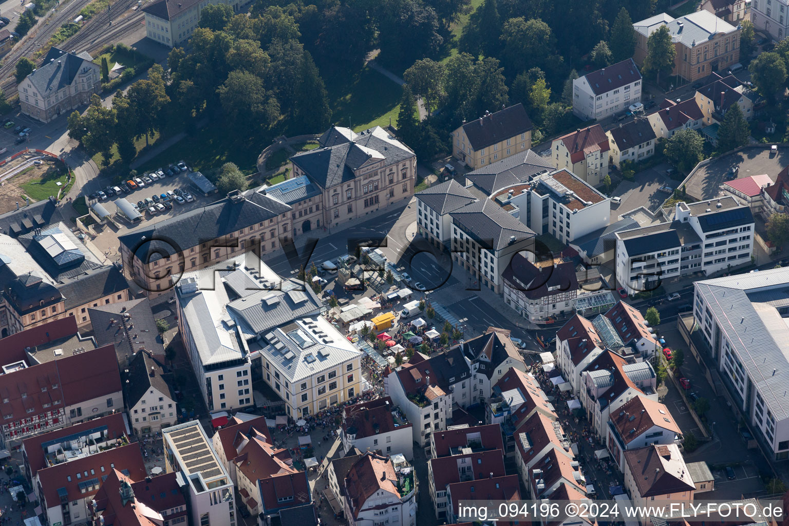 Drone recording of Sigmaringen in the state Baden-Wuerttemberg, Germany