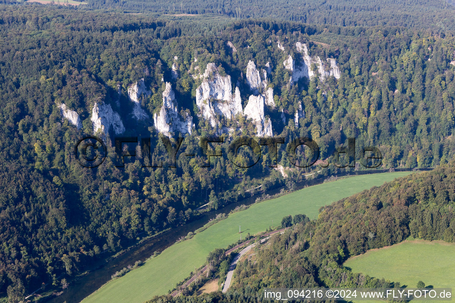 Thiergarten in the state Baden-Wuerttemberg, Germany from above