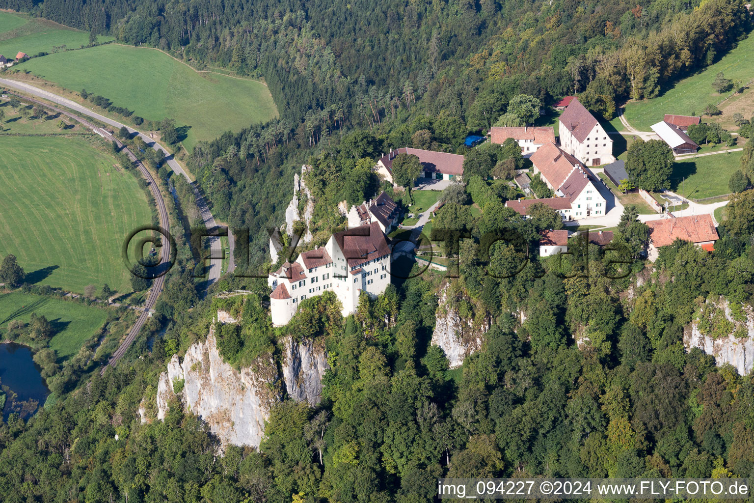 Aerial view of Beuron in the state Baden-Wuerttemberg, Germany