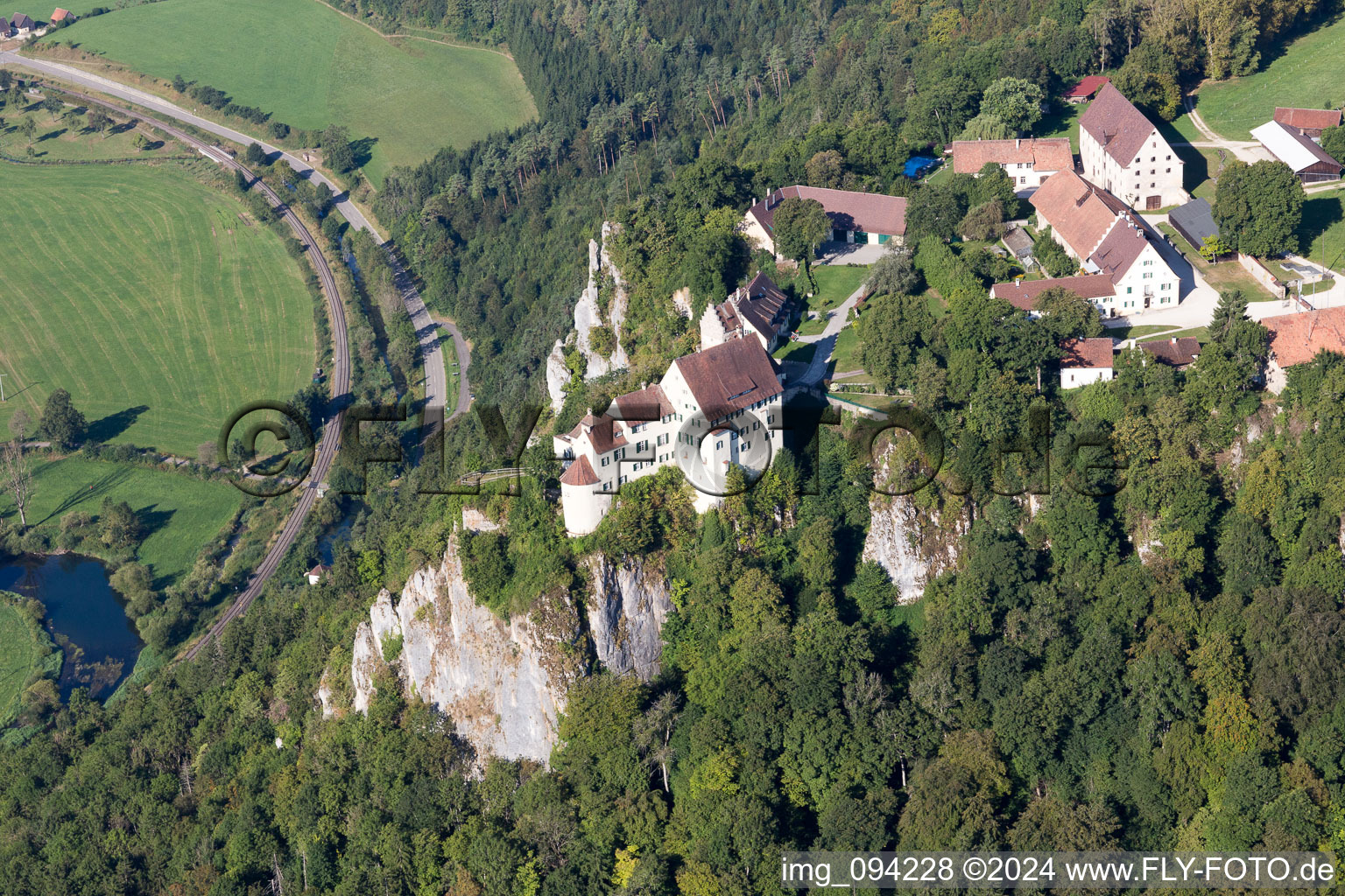 Aerial photograpy of Beuron in the state Baden-Wuerttemberg, Germany