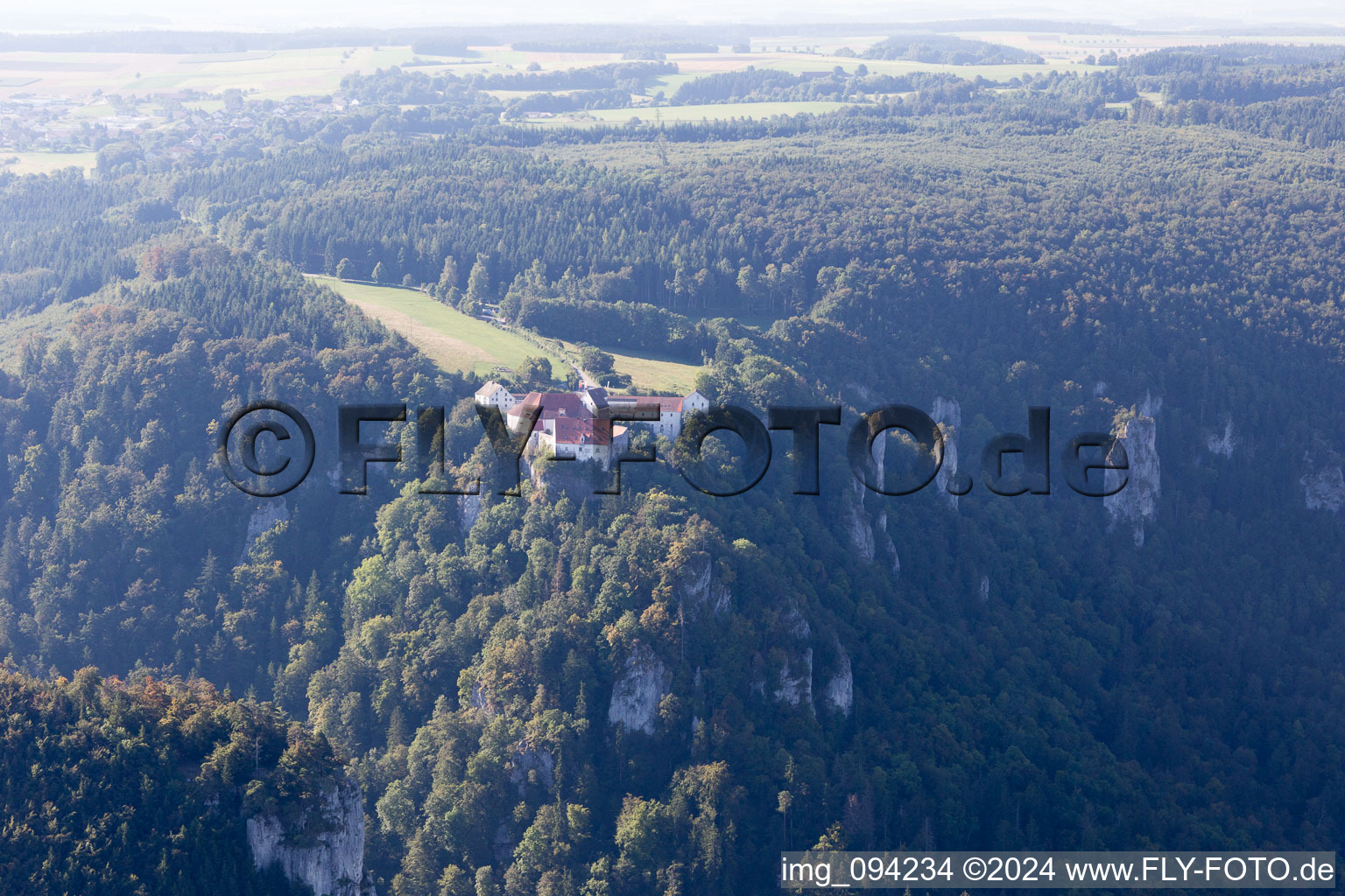 Beuron in the state Baden-Wuerttemberg, Germany seen from above