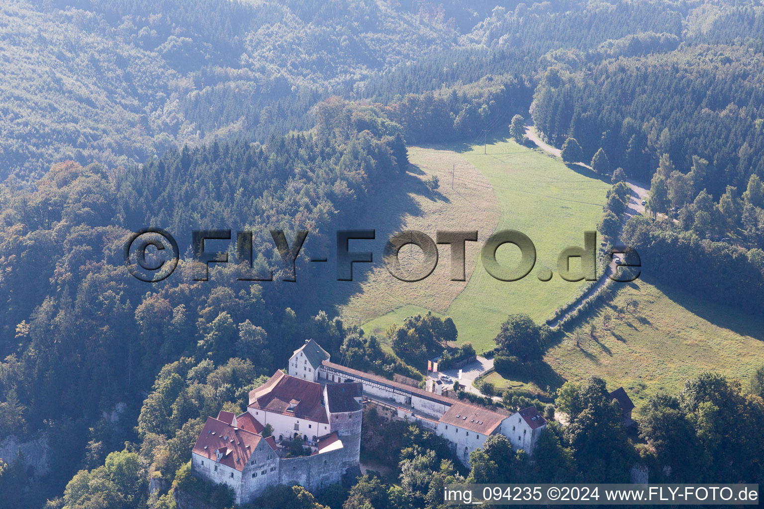 Beuron in the state Baden-Wuerttemberg, Germany from the plane