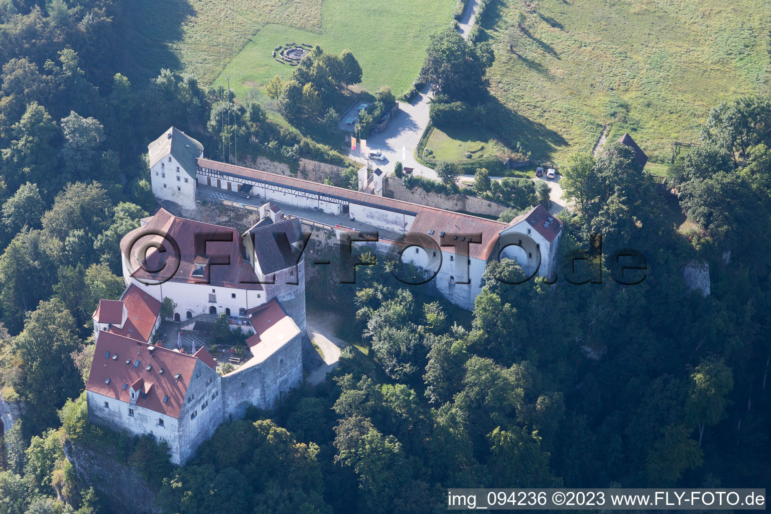Bird's eye view of Beuron in the state Baden-Wuerttemberg, Germany