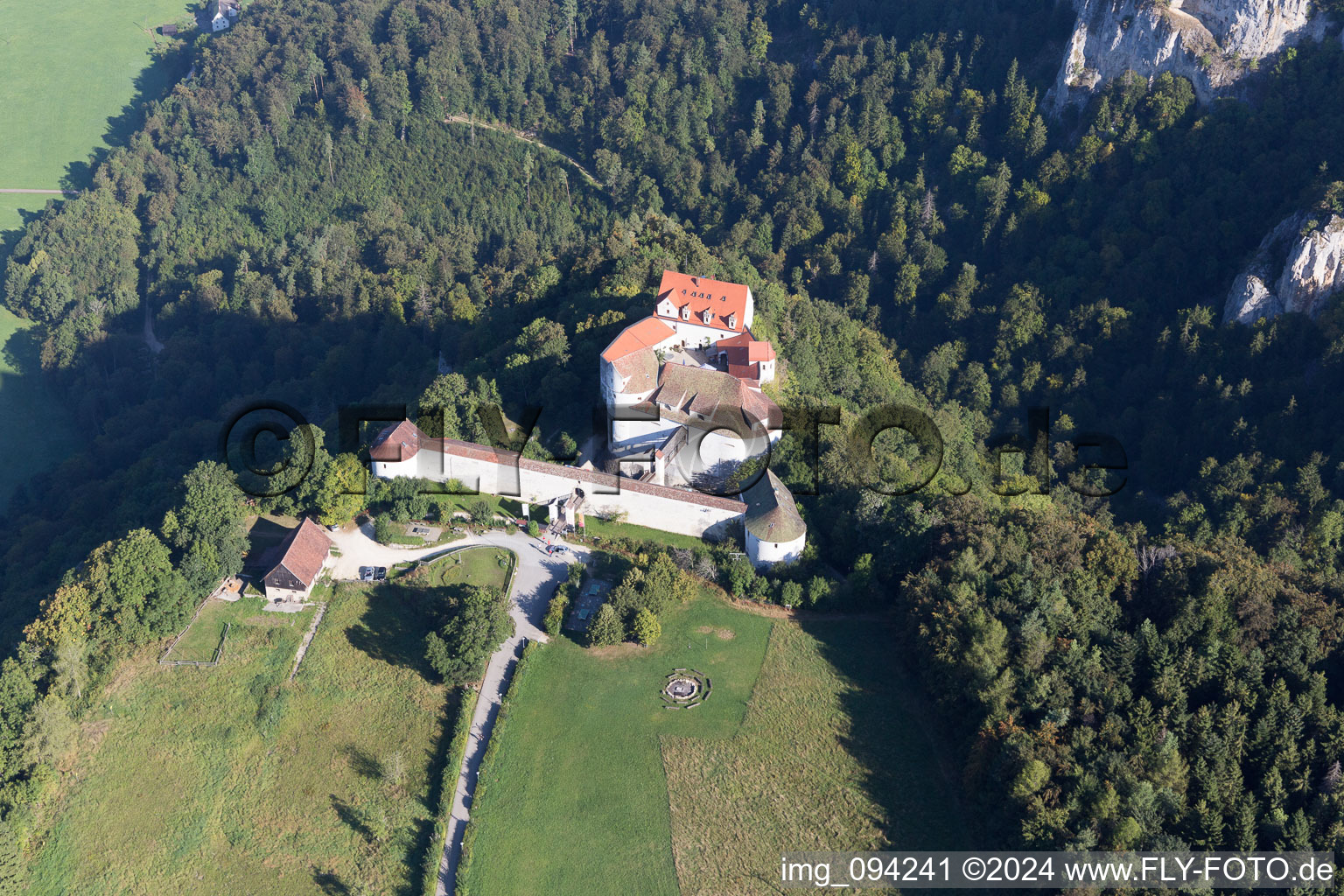 Drone recording of Beuron in the state Baden-Wuerttemberg, Germany