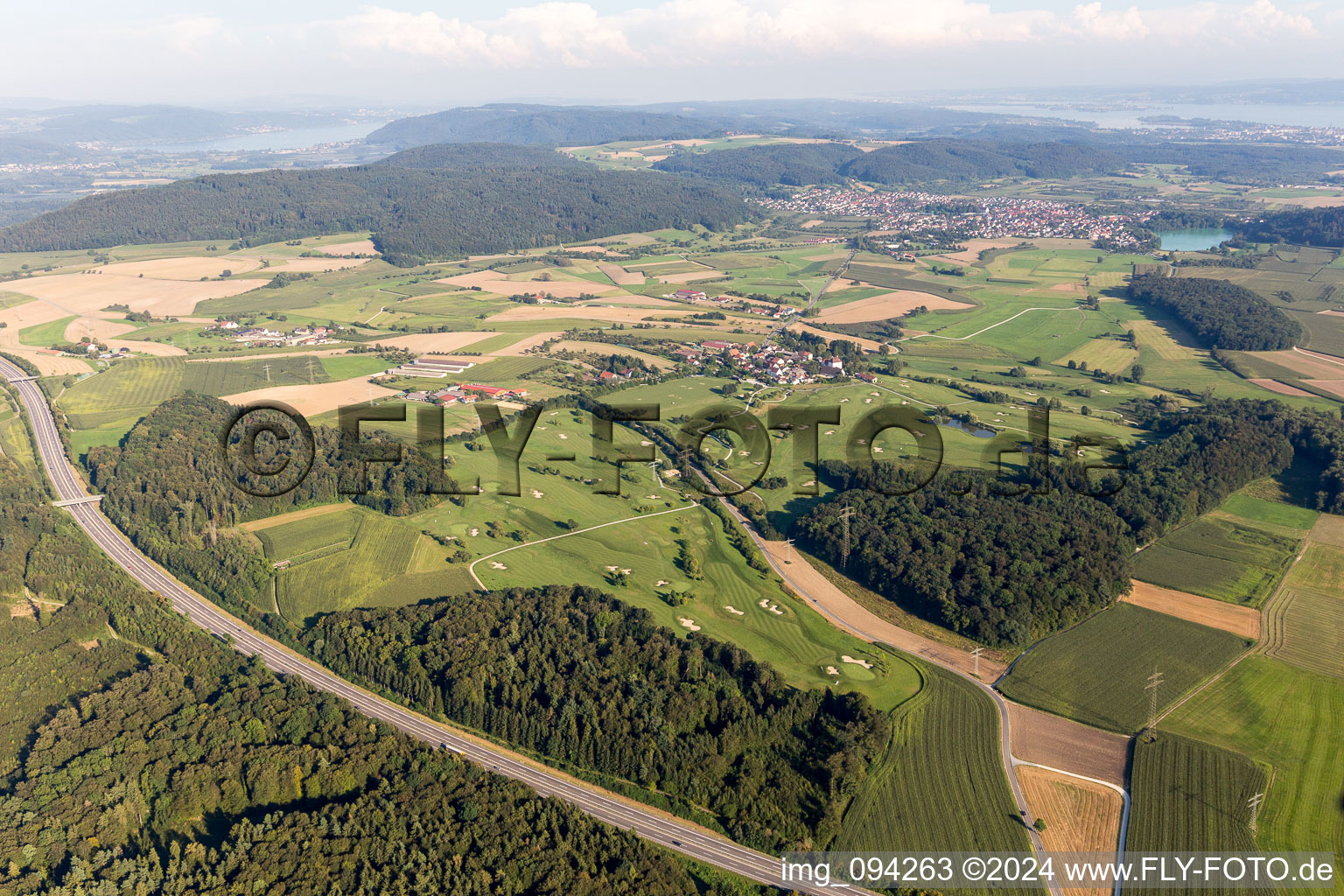 Grounds of the Golf course at Golfclub Steisslingen e.V. on Bodensee in Steisslingen in the state Baden-Wurttemberg, Germany