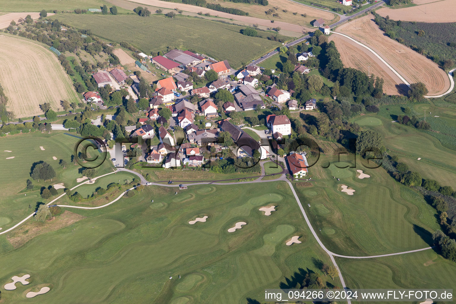 Aerial view of Grounds of the Golf course STEISSLINGEN GMBH in Steisslingen in the state Baden-Wurttemberg, Germany