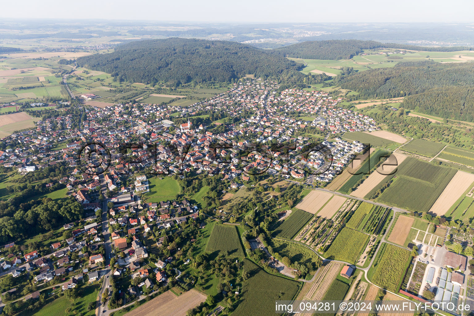 Steißlingen in the state Baden-Wuerttemberg, Germany out of the air