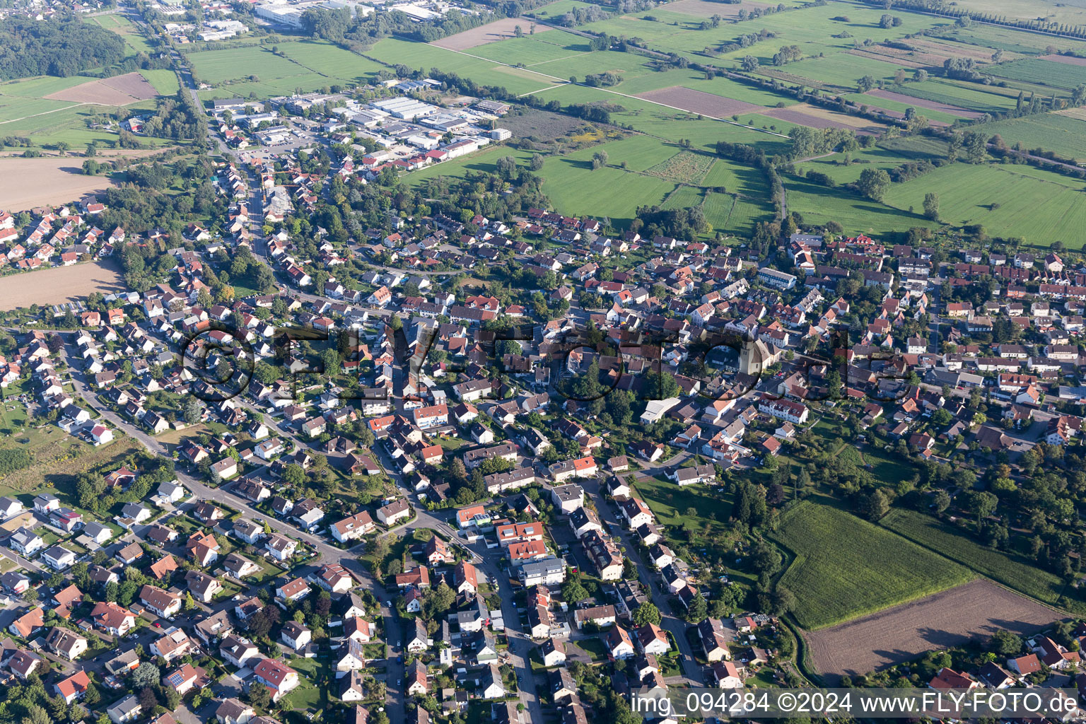 Aerial view of Böhringen in the state Baden-Wuerttemberg, Germany