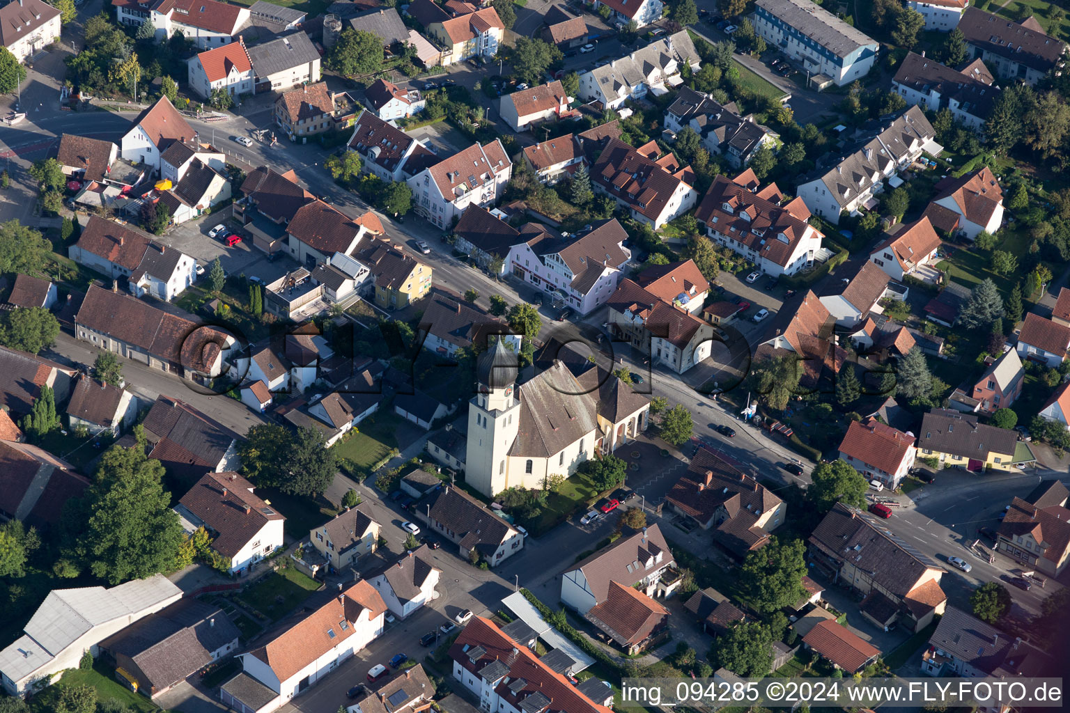 Aerial photograpy of Böhringen in the state Baden-Wuerttemberg, Germany