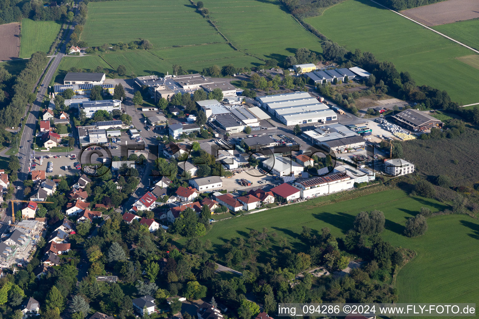 Oblique view of Böhringen in the state Baden-Wuerttemberg, Germany