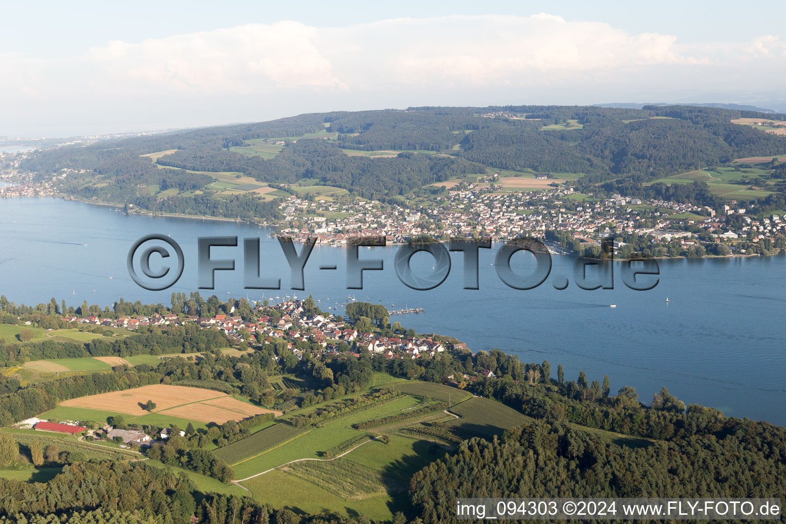 Aerial view of Steckborn in the state Thurgau, Switzerland