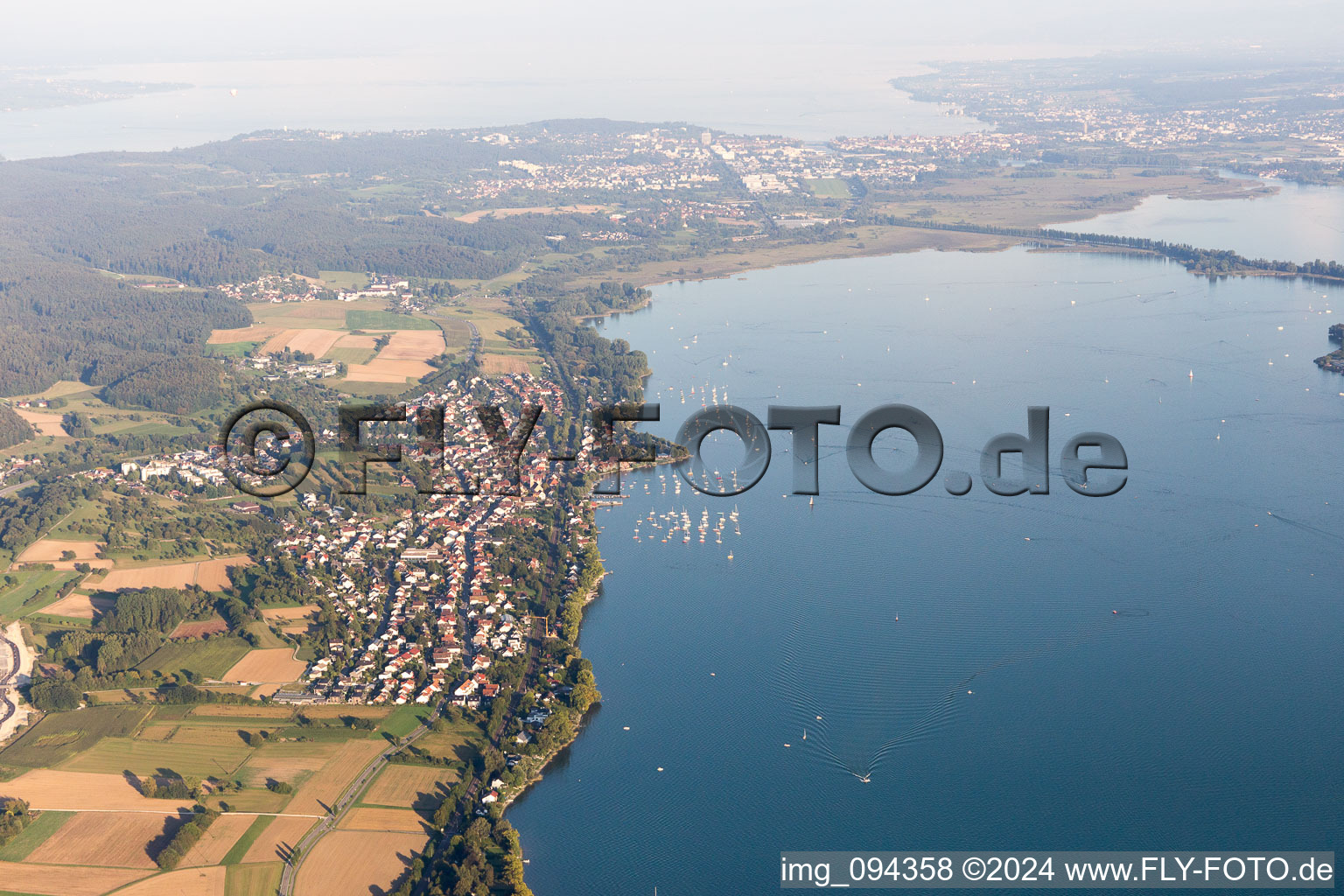 Aerial view of Allensbach in the state Baden-Wuerttemberg, Germany