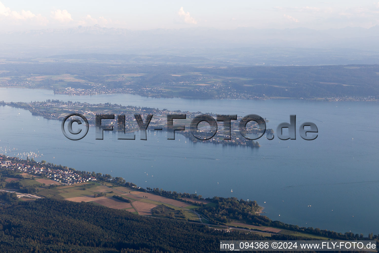 Oblique view of Reichenau in the state Baden-Wuerttemberg, Germany