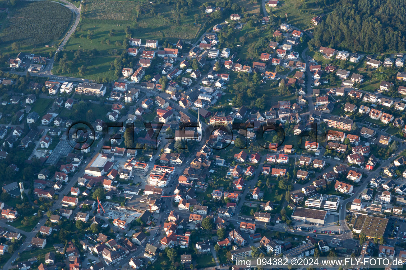 District Ludwigshafen in Bodman-Ludwigshafen in the state Baden-Wuerttemberg, Germany from the plane