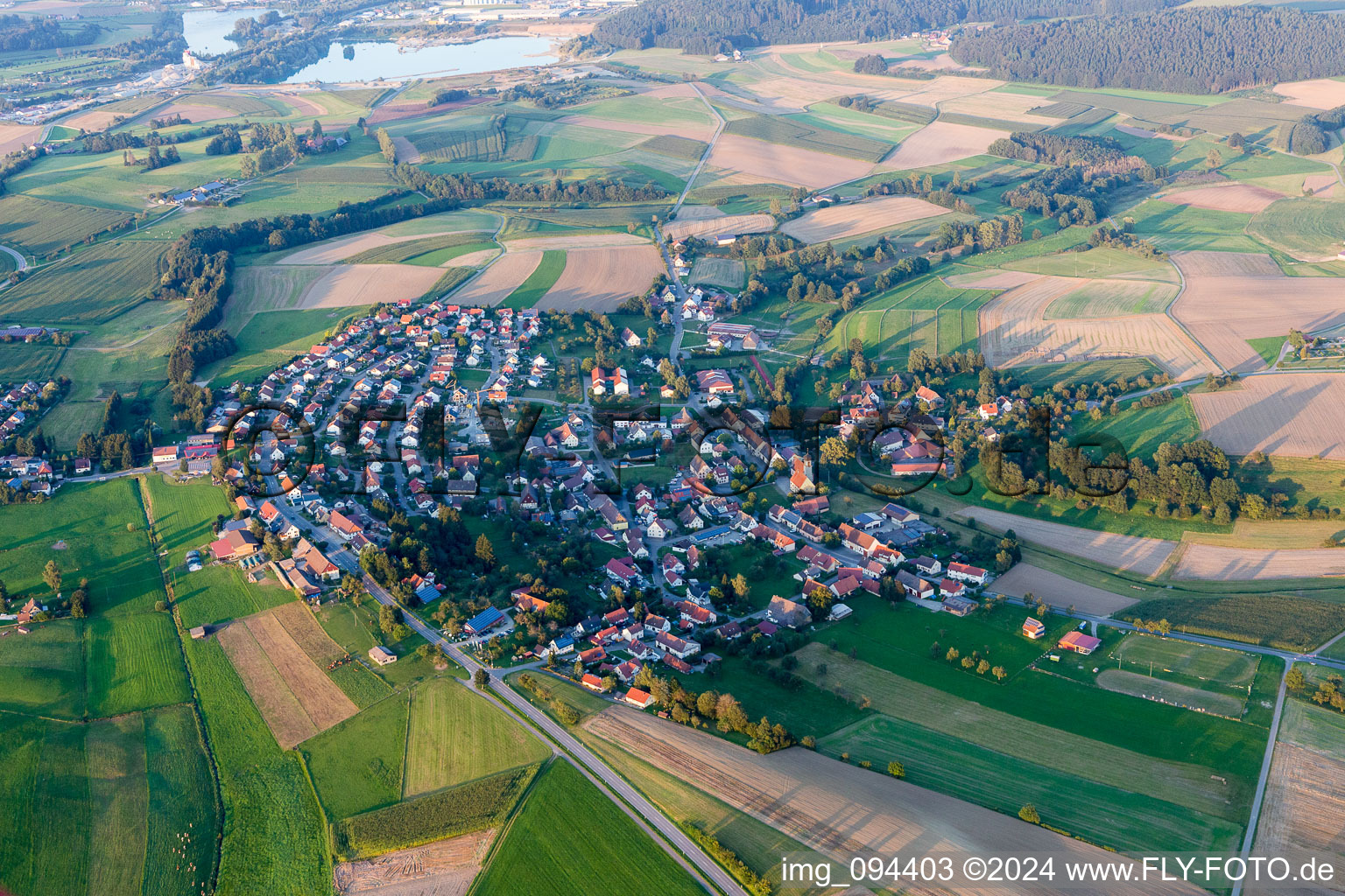 Aerial view of District Aach-Linz in Pfullendorf in the state Baden-Wuerttemberg, Germany