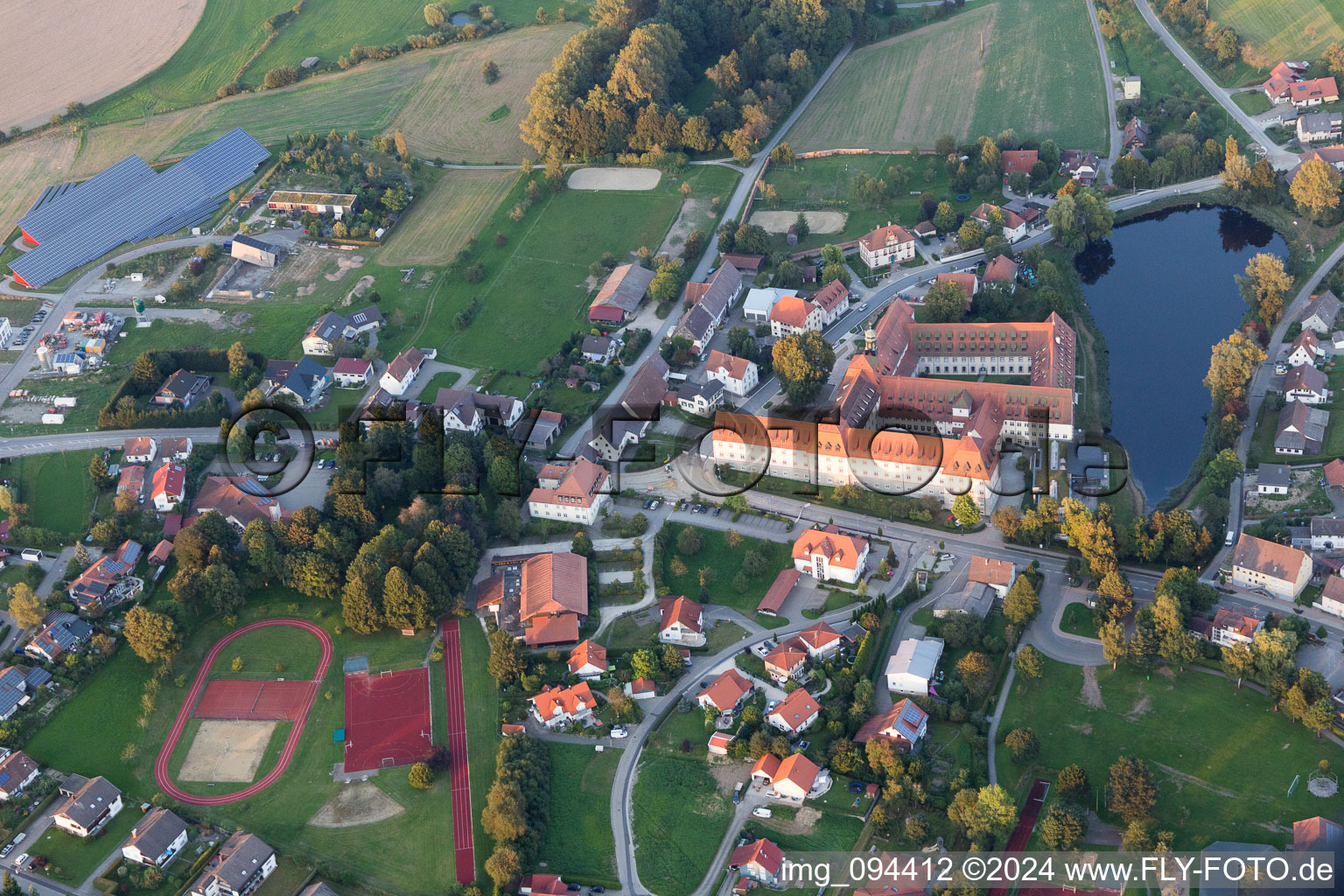 Bird's eye view of Wald in the state Baden-Wuerttemberg, Germany