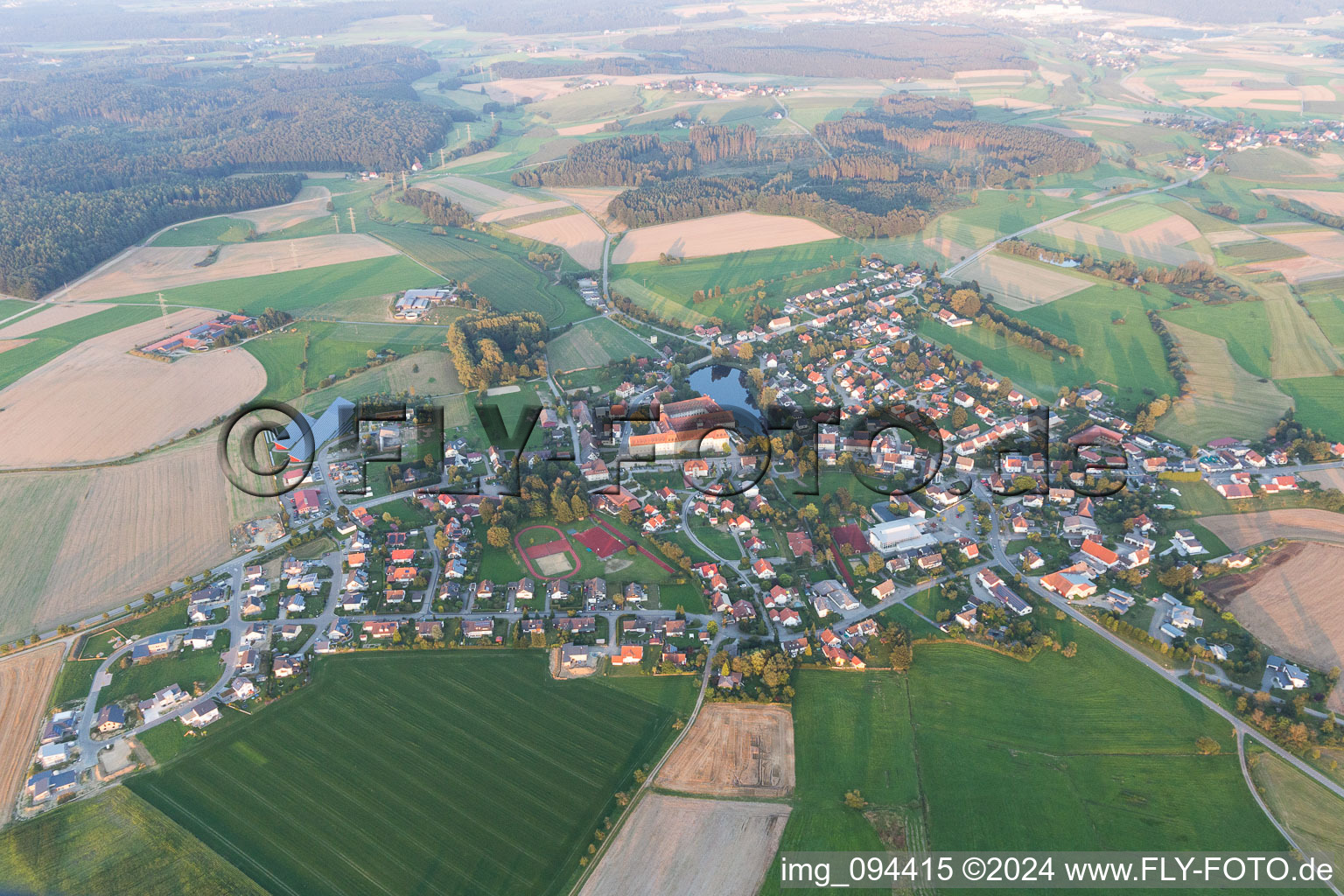 Drone recording of Wald in the state Baden-Wuerttemberg, Germany