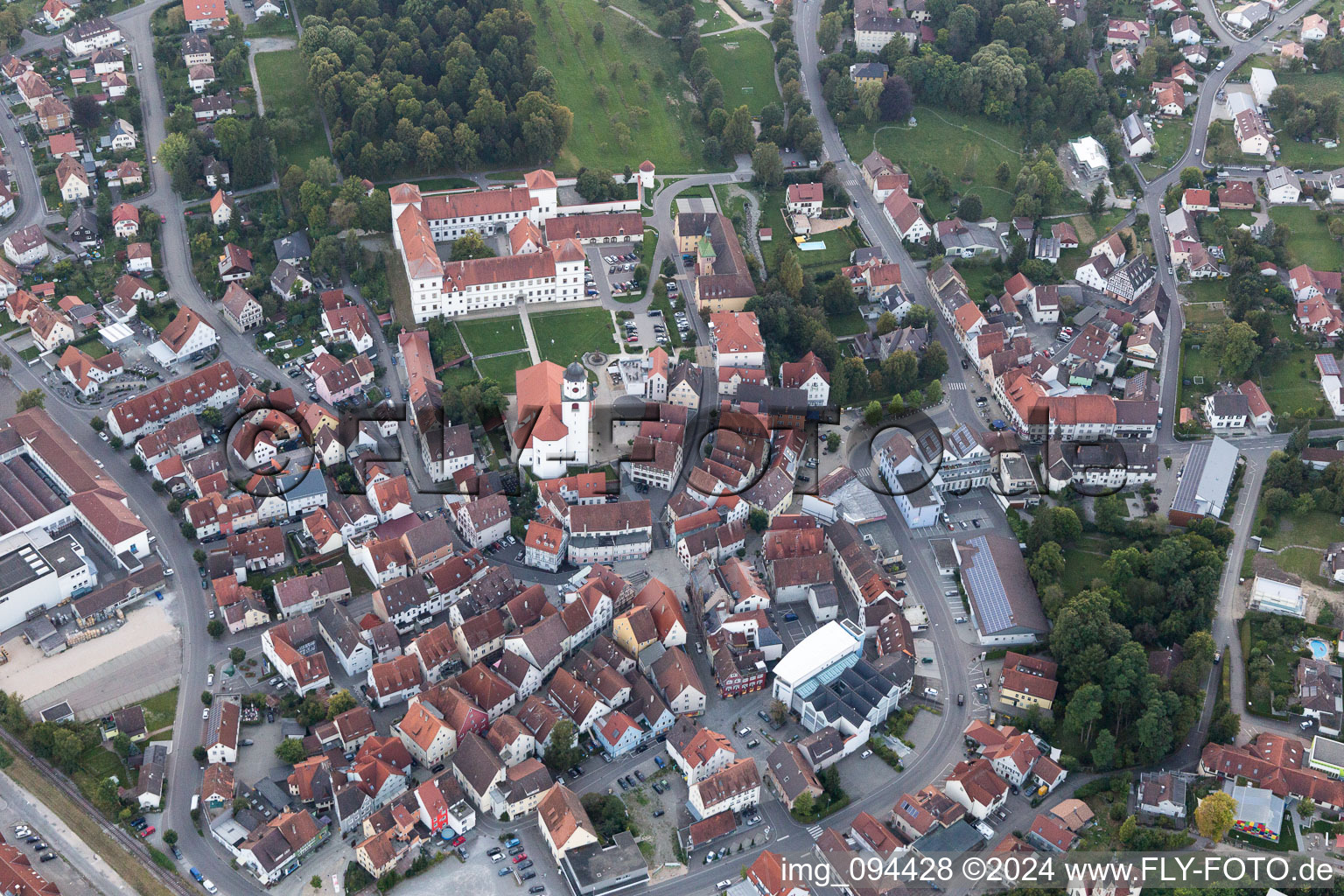 Meßkirch in the state Baden-Wuerttemberg, Germany from above