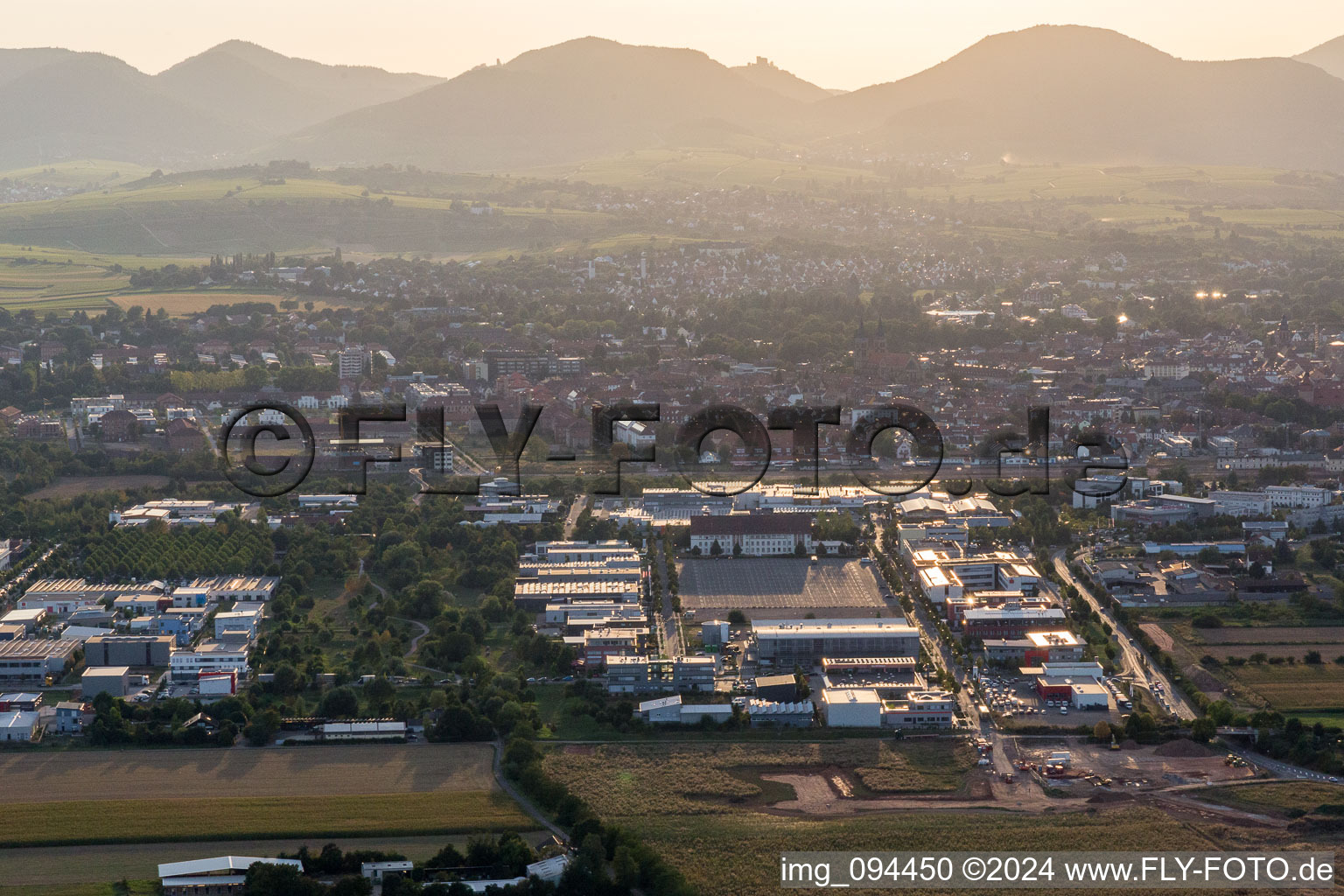 Aerial view of Measuring station in the district Queichheim in Landau in der Pfalz in the state Rhineland-Palatinate, Germany