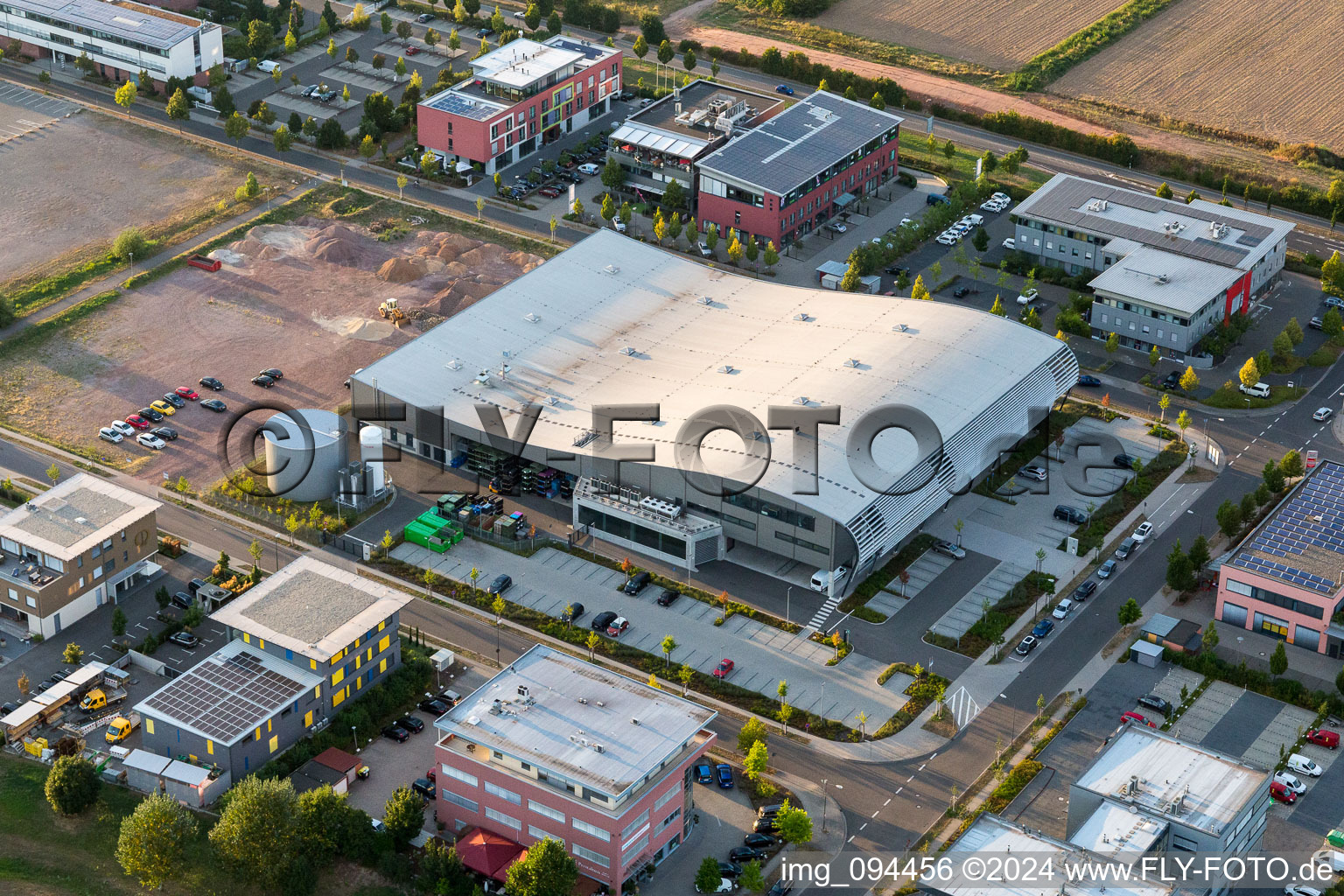 Building and production halls on the premises of Eberspaecher Controls Landau GmbH & Co. KG in the district Queichheim in Landau in der Pfalz in the state Rhineland-Palatinate, Germany