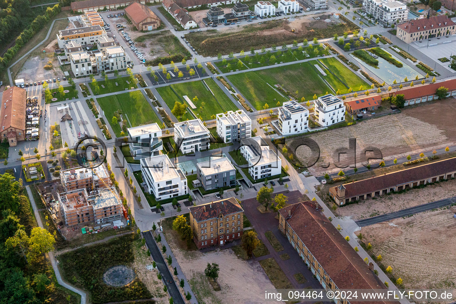 Aerial photograpy of Exhibition grounds of the Landesgartenschau 2015 in Landau in der Pfalz in the state Rhineland-Palatinate, Germany