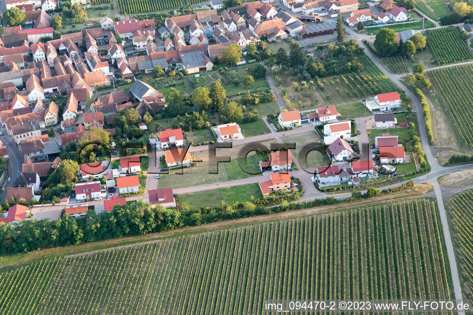 Impflingen in the state Rhineland-Palatinate, Germany viewn from the air