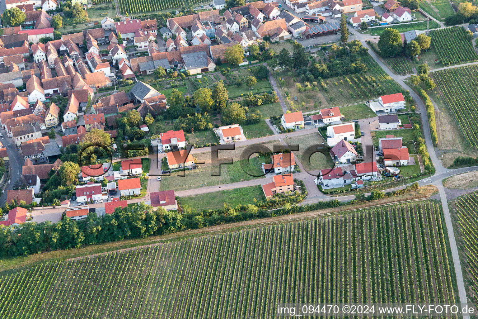 Drone recording of Impflingen in the state Rhineland-Palatinate, Germany