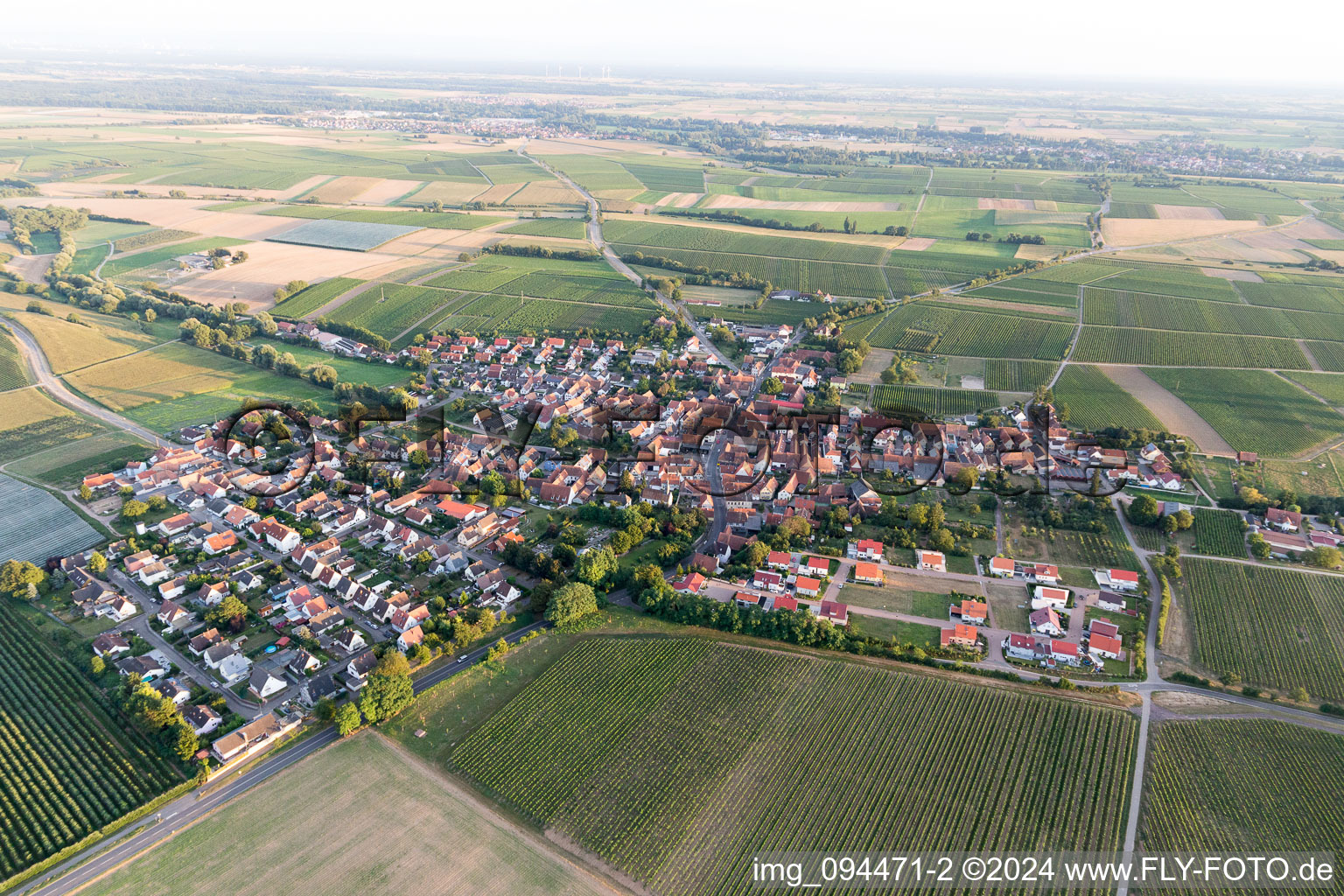 Drone image of Impflingen in the state Rhineland-Palatinate, Germany