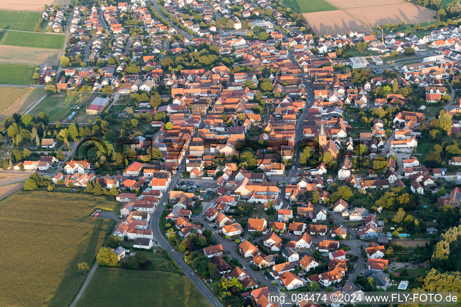 Rohrbach in the state Rhineland-Palatinate, Germany from above