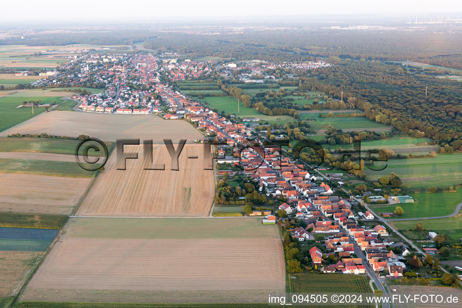 Oblique view of Saarstr in Kandel in the state Rhineland-Palatinate, Germany