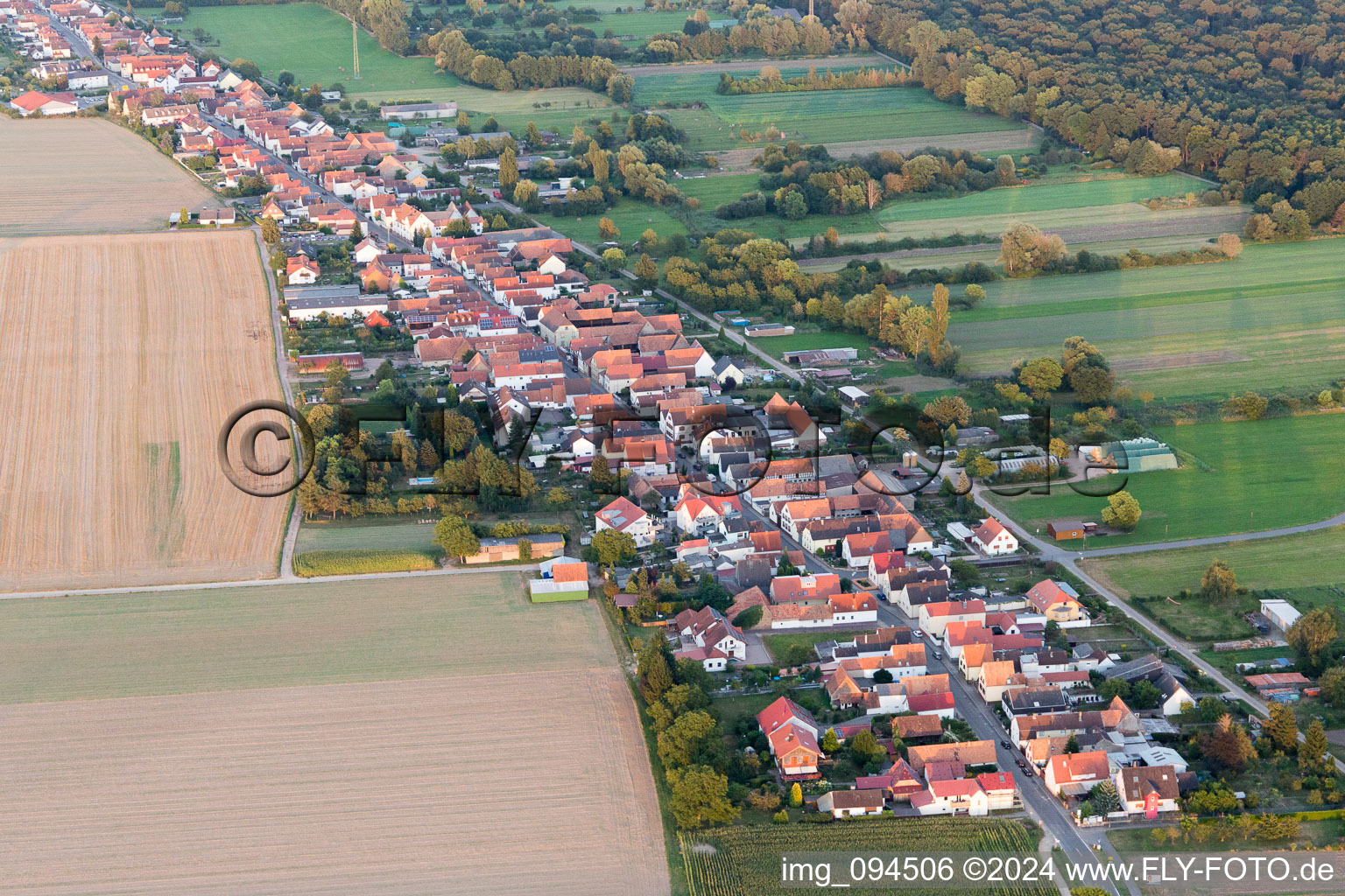 Saarstr in Kandel in the state Rhineland-Palatinate, Germany from above