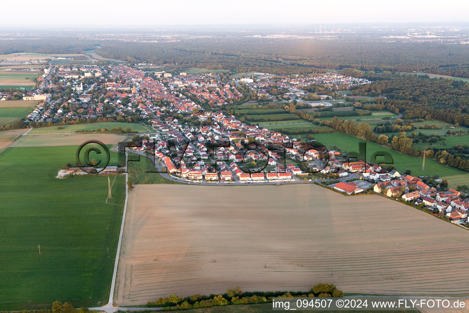 Kandel in the state Rhineland-Palatinate, Germany from the drone perspective