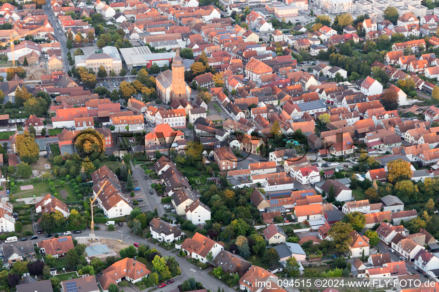 Kandel in the state Rhineland-Palatinate, Germany seen from above