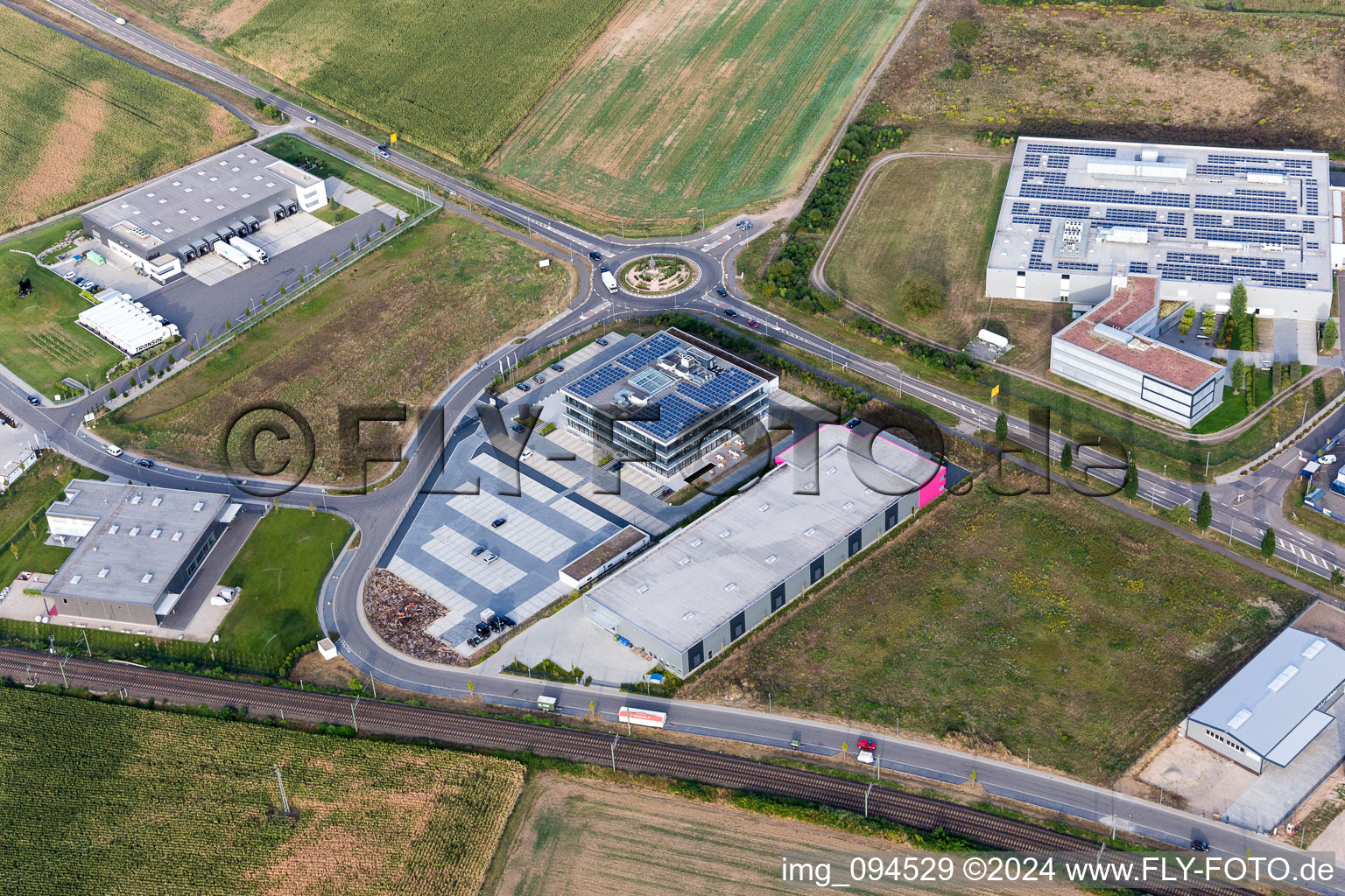Industrial and commercial area Nord with ITK Engineering GmbH in Ruelzheim in the state Rhineland-Palatinate, Germany