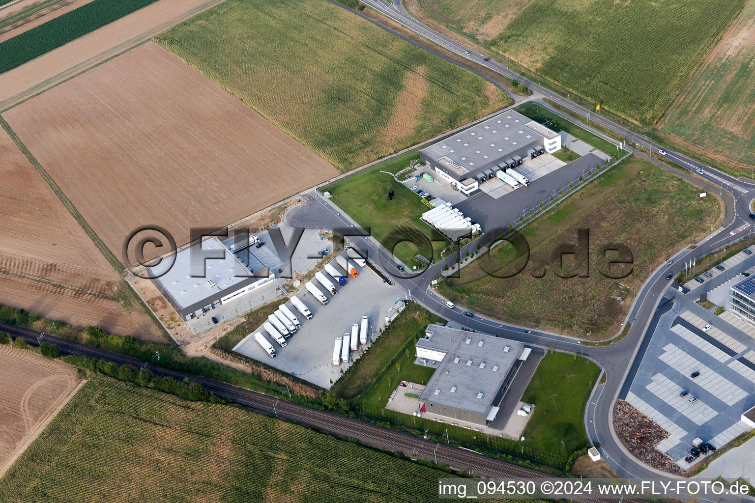 Aerial view of Rülzheim in the state Rhineland-Palatinate, Germany