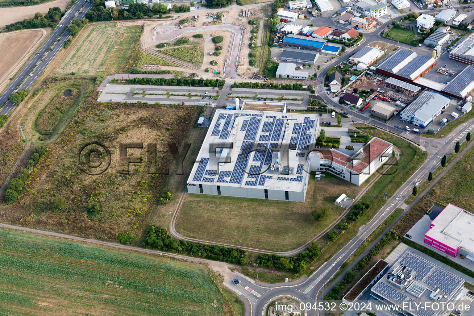 Oblique view of Rülzheim in the state Rhineland-Palatinate, Germany