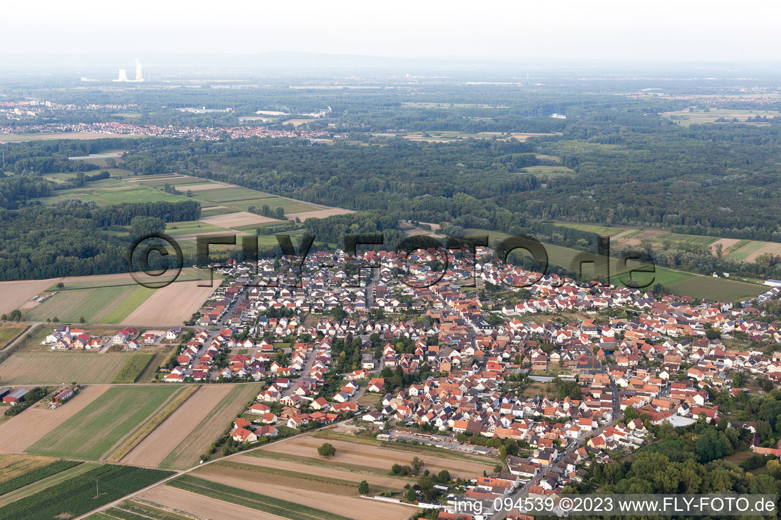 Hördt in the state Rhineland-Palatinate, Germany from the plane