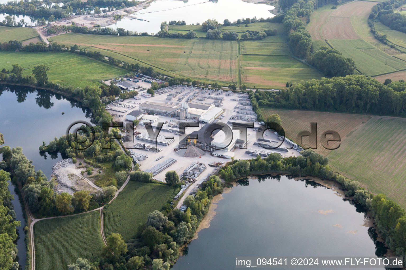 Bird's eye view of Leimersheim in the state Rhineland-Palatinate, Germany