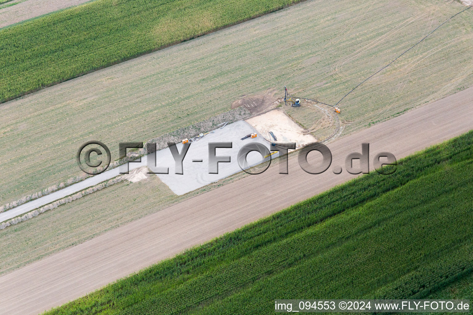 Oblique view of WConstruction site in Hatzenbühl in the state Rhineland-Palatinate, Germany