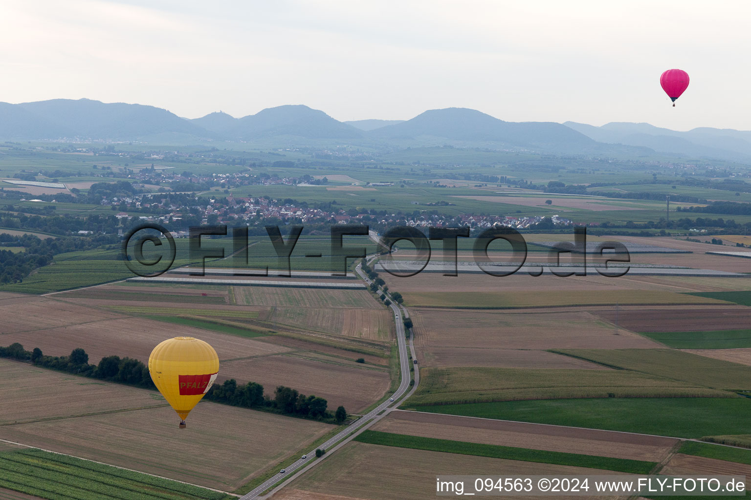 Aerial view of District Herxheim in Herxheim bei Landau in the state Rhineland-Palatinate, Germany