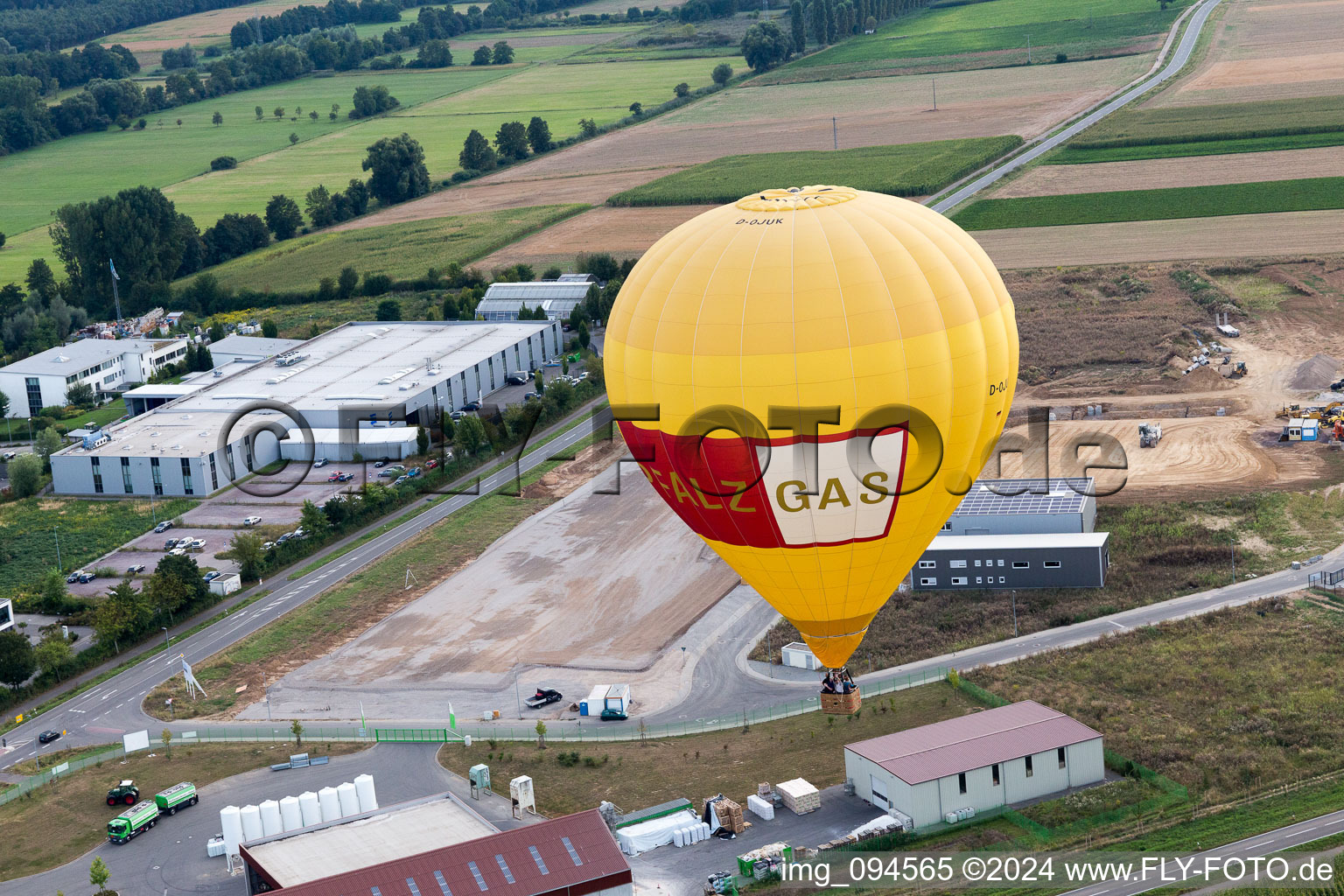 Oblique view of District Herxheim in Herxheim bei Landau/Pfalz in the state Rhineland-Palatinate, Germany