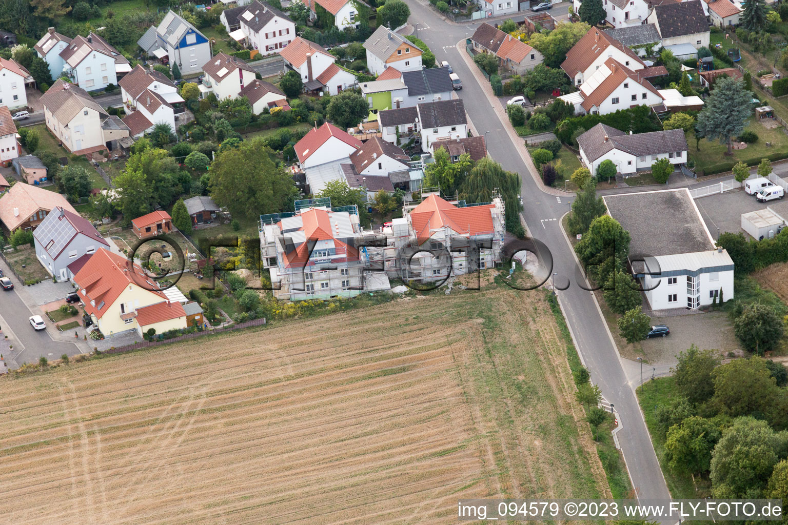 District Mörzheim in Landau in der Pfalz in the state Rhineland-Palatinate, Germany from a drone